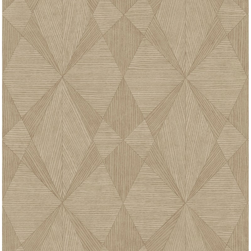 A-Street Prints Intrinsic Light Brown Geometric Wood Wallpaper