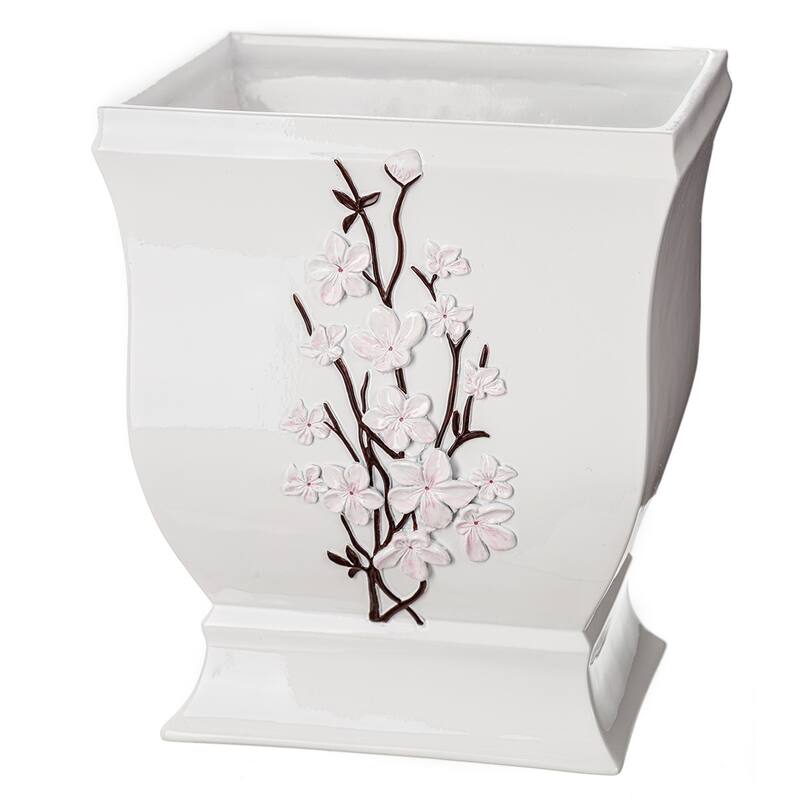 Creative Scents Vanda White Decorative Elegant Designed Wastebasket