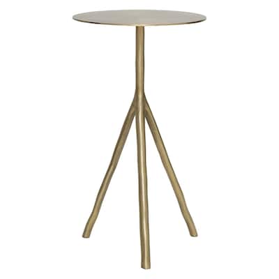 Round Side Table - 21.5" - Matte Gold