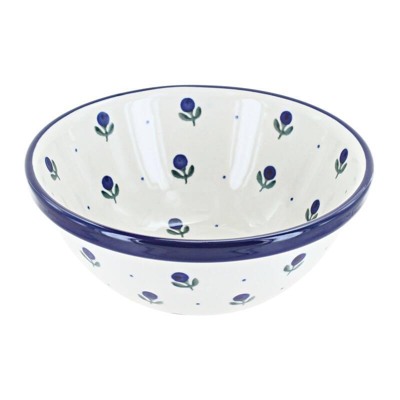Blue Rose Polish Pottery Ceramika Artystyczna Cereal Bowl - Blueberry