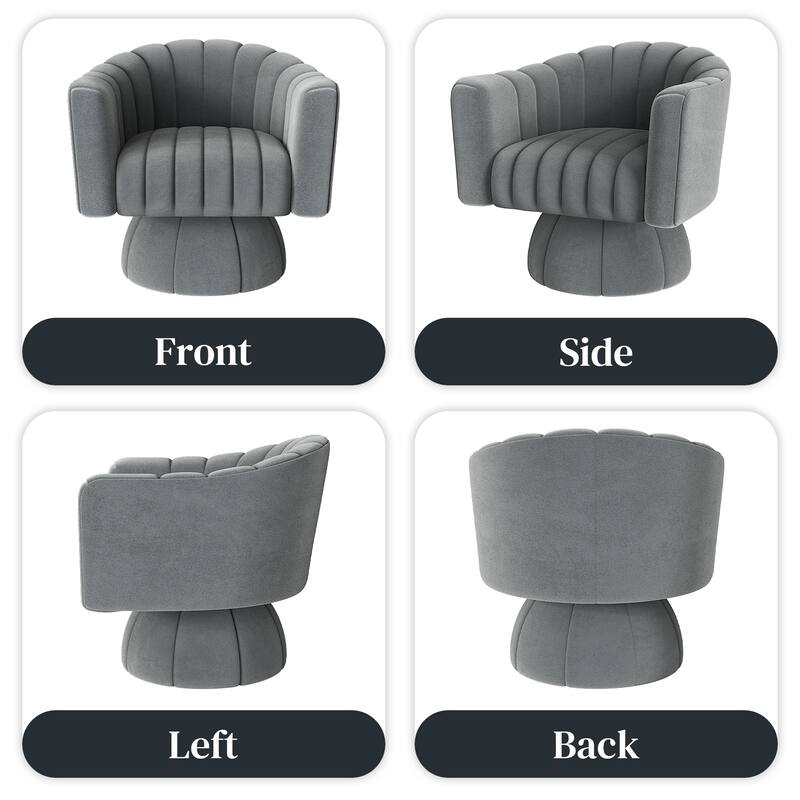 Ouyessir Oversized Modern Upholstered Barrel Chairs