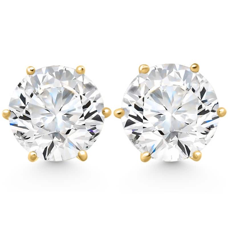 Bliss Diamond 2Ct tw Sylvie Round Thin & Delicate Diamond Studs Gold Lab Grown - Yellow