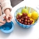 preview thumbnail 5 of 4, Creative Petal Fruit Tray,Blue - 10.4"D x 5.3"H