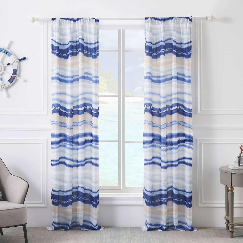 Barefoot Bungalow Crystal Cove Curtian Panels (Set of 2) - 84 W x 84 L