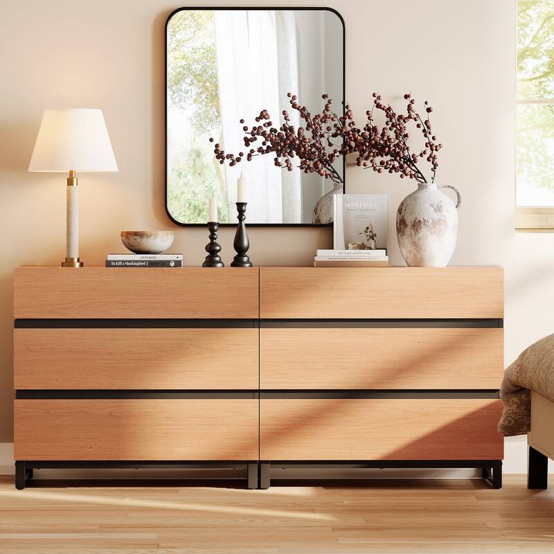 WAMPAT Dresser for Bedroom, Closet Organizers and Storage - MOCHA - 6-drawer