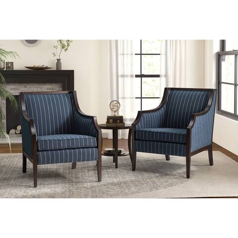 HULALA HOME Upholstered Comfy Living Room Wingback Armchair Set Of 2 with Special Arms
