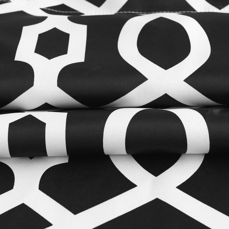 HomeRoots 84" Jet Black Trellis Black Out Window Curtain Panel - 84" x 54"