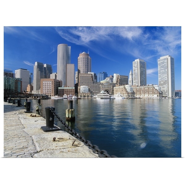 "Waterfront and Cityscape, Boston, Massachusetts" Poster Print