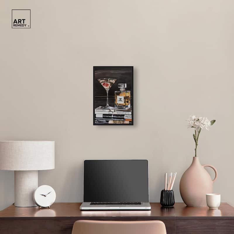 Martini Books Canvas by Art Remedy
