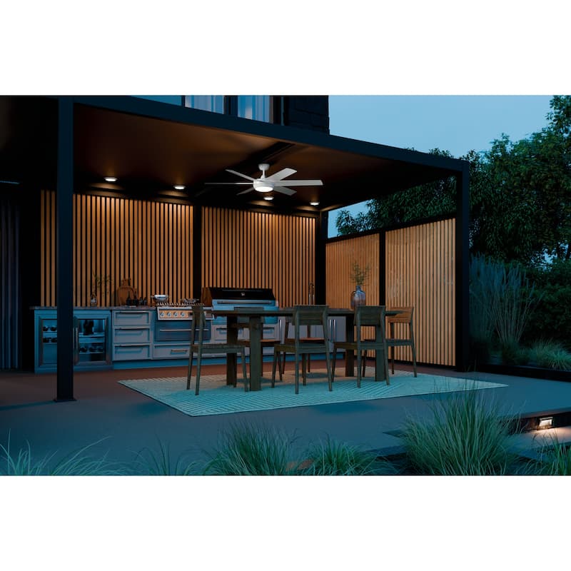Kichler Lighting 60 Inch Mint Ceiling Fan with Glass Diffuser in White with White Blades