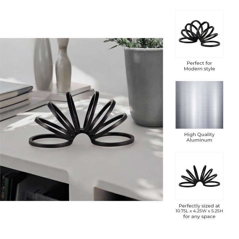 Sagebrook Home Modern Aluminum Metal Decorative Object - Geometric Sculptural Accent for Contemporary Home Decor