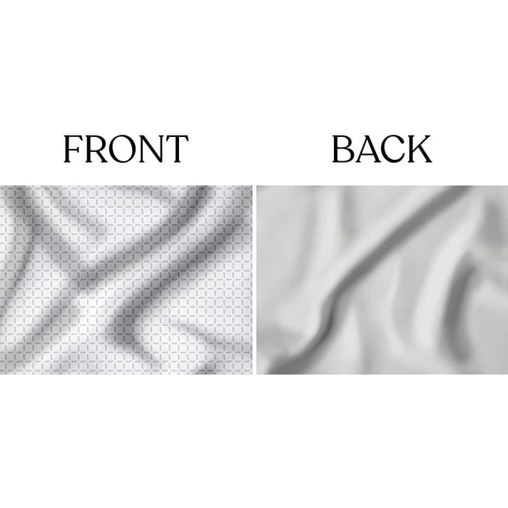 Delara GOTS Certified 100% Organic Cotton Check Reversible Print Duvet Cover and Sham Set of 2, White/Grey