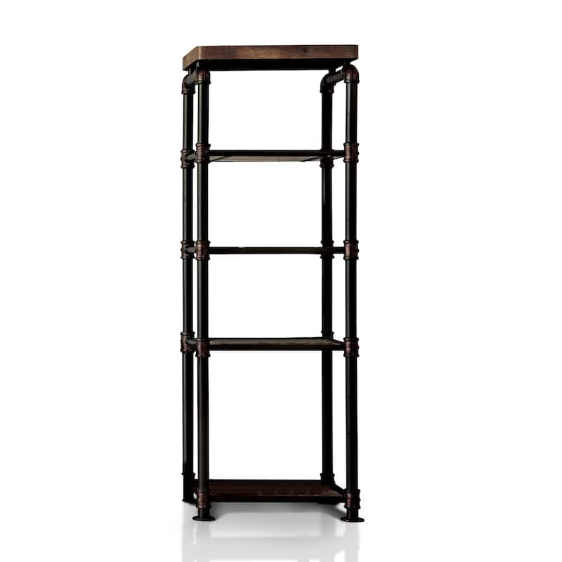 Wini Industrial Black Metal 4-Shelf Pier Shelf by Furniture of America