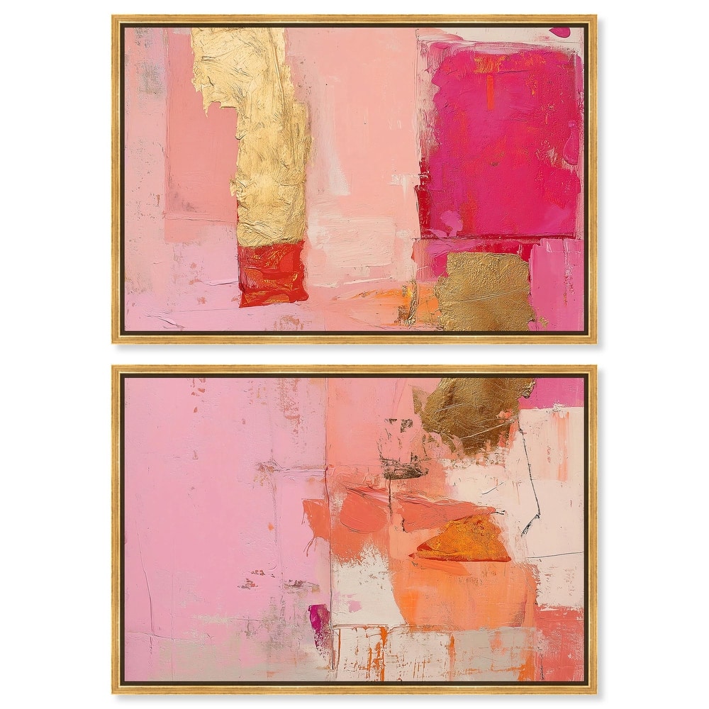 Petal Patchwork I Canvas Set of 2 by Art Remedy