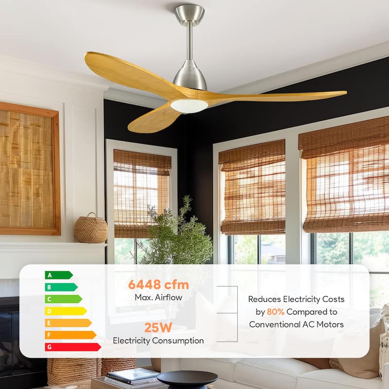CO-Z 3 - Blade Modern Classic Smart Ceiling Fan with Dimmable LED Light and Remote