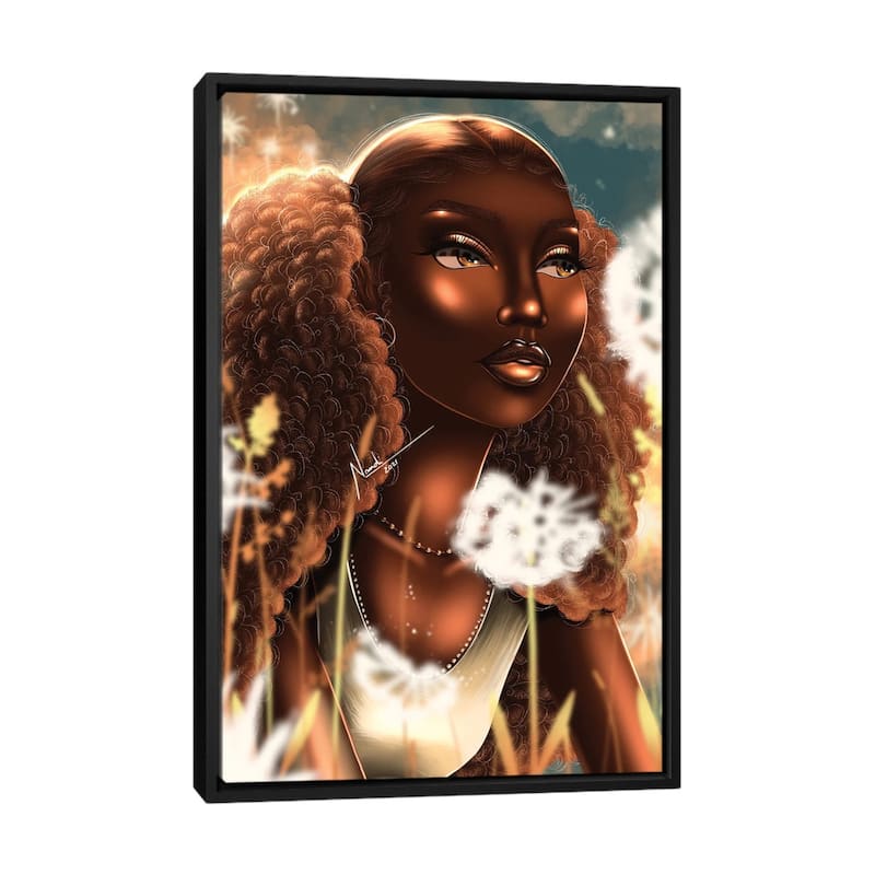 iCanvas "Dandelion" by Nandi L. Fernandez Framed Canvas Print - Black - 48x32