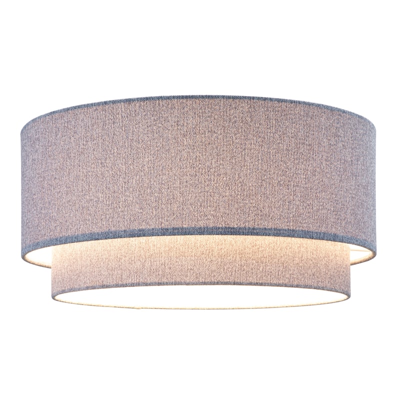 Artiva Large Premium Double Drum Linen Shade,Grey