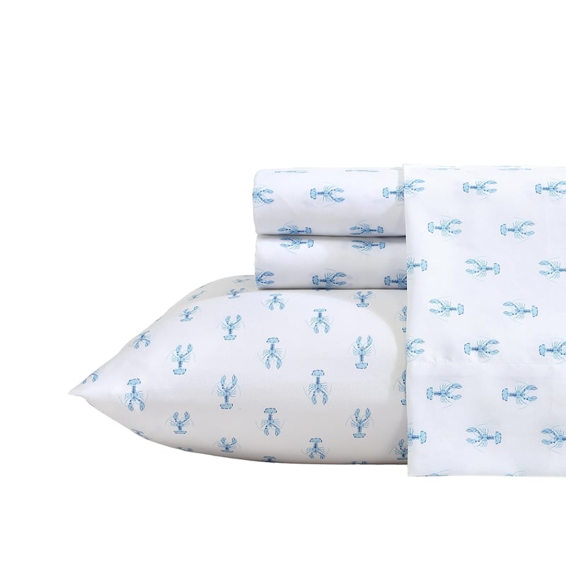Nautica Ocean Breeze Cooling Printed Sheet Set - Nantucket Lobster Blue - Queen