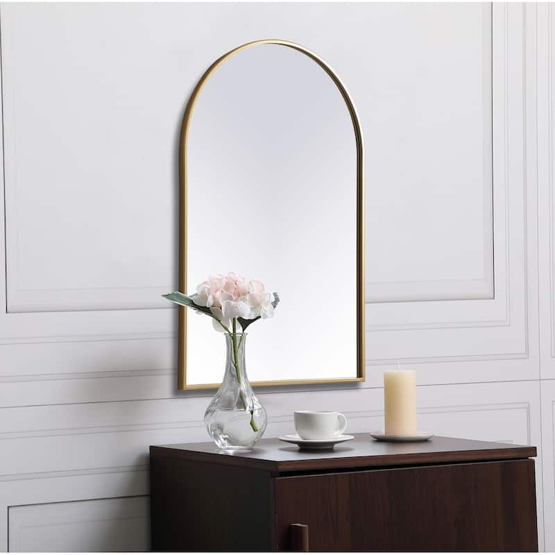 Indigo Home Metal Frame Arch Mirror 24x36 Inch