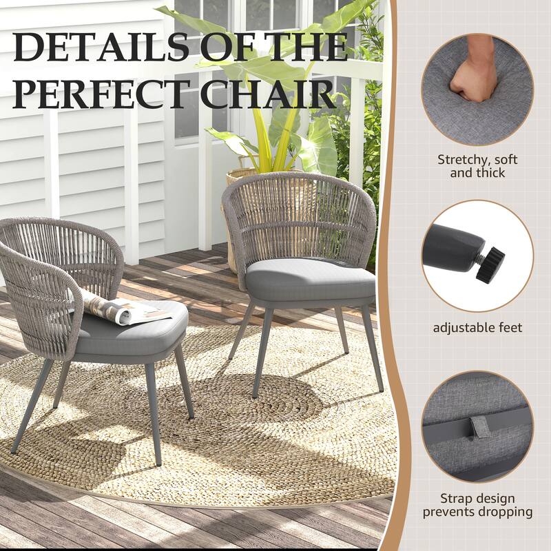 Outdoor 2-piece Dining Chair with Cushion