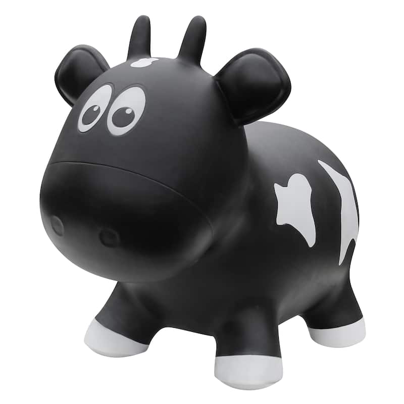 Toddler Boys and Girls Farm Hopper Bounce Toy, Black Cow