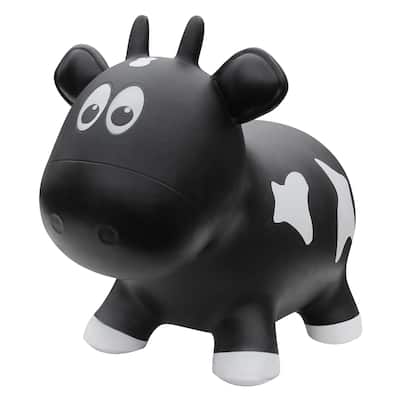 Toddler Boys and Girls Farm Hopper Bounce Toy, Black Cow