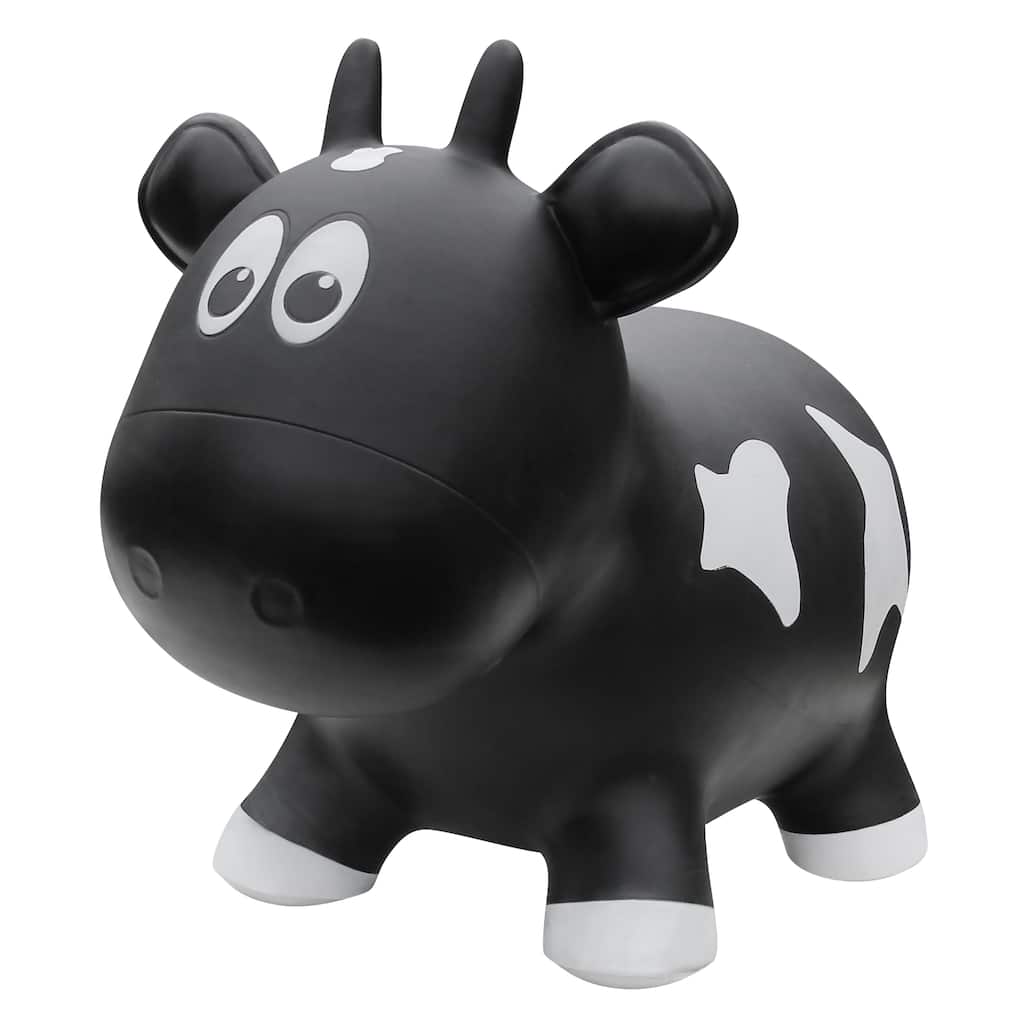 Toddler Boys and Girls Farm Hopper Bounce Toy, Black Cow