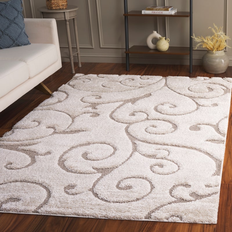 SAFAVIEH Florida Shag Shahin Scroll 1.2-inch Thick Textured Rug