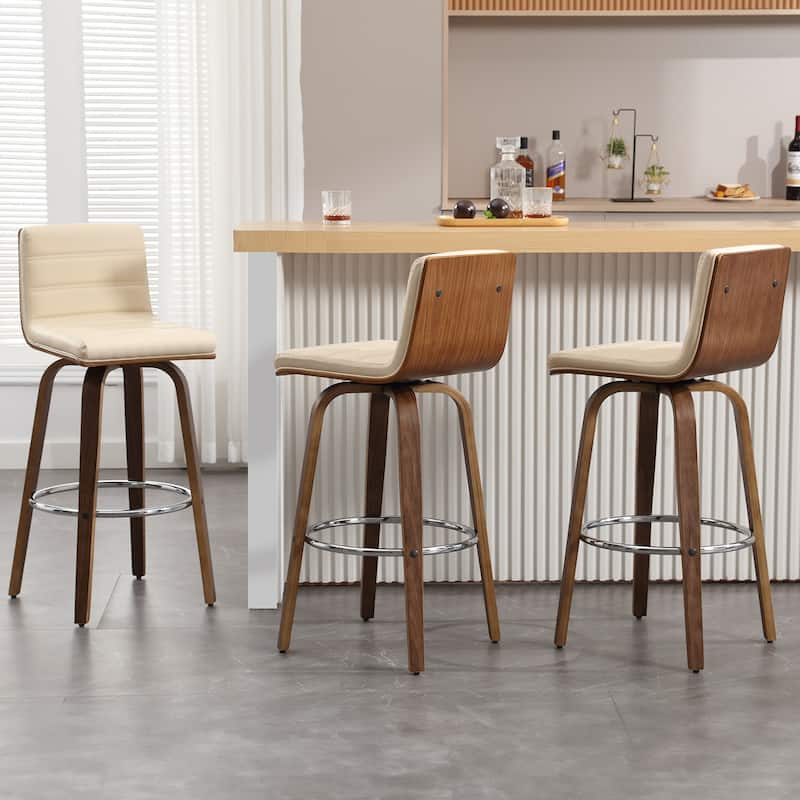 26"/29" Faux Leather Swivel Bar/Counter Stools, Set of 2/3
