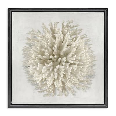 Stupell Natural Round Coral Framed Floater Canvas Wall Art Design By Caroline Kelly