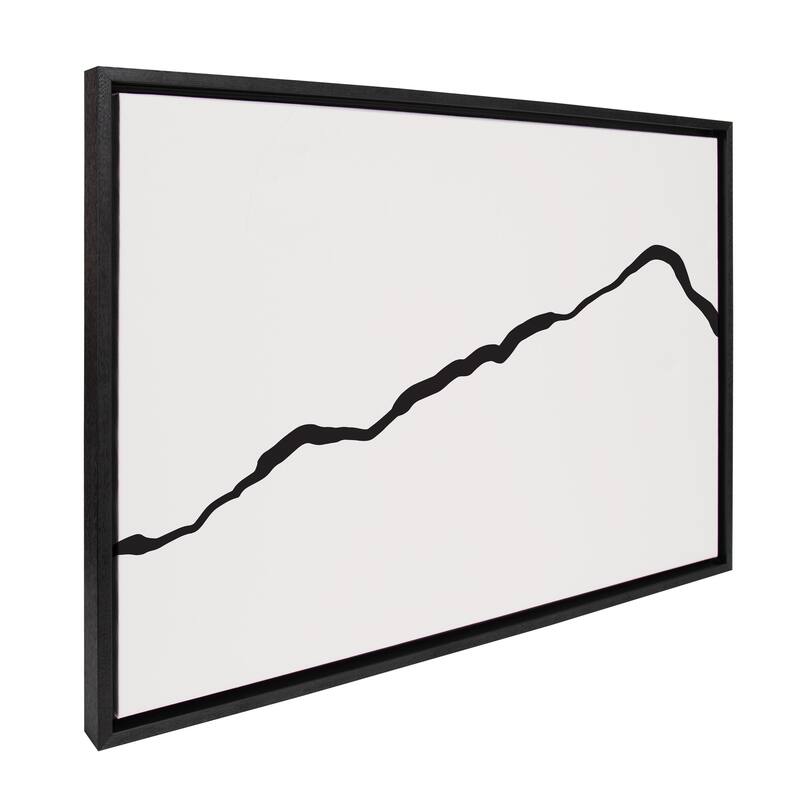 Kate and Laurel Sylvie Elevated Abstract Minimalist Mountain Landscape Framed Canvas by The Creative Bunch Studio