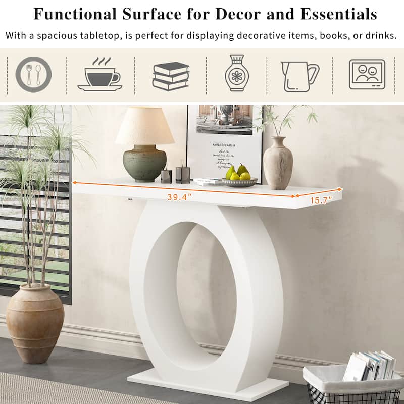 Mirod Stylish Modern Console Table with Egg-Shaped Base