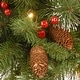 preview thumbnail 4 of 2, Pre-lit Silver Bristle Spruce 9-foot Garland with Cones - Green