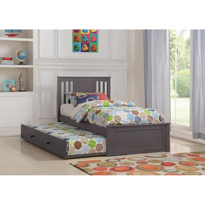 Taylor & Olive Dianella Grey Twin-size Wood Bed with Twin Trundle