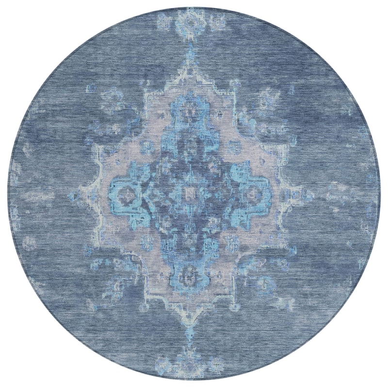 Machine Washable Indoor/ Outdoor Traditional Tabriz Chantille Rug