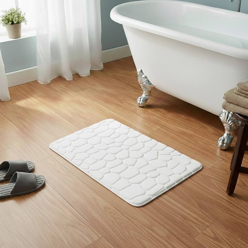 Memory Foam Bath Mat Pebble Design 32x20