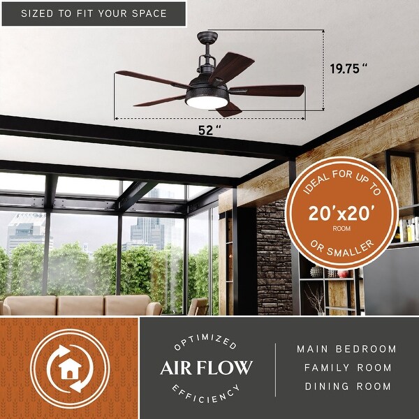 Vaxcel Walton LED 52 Ceiling Fan Gold Stone F0060