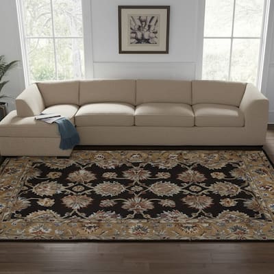 HomeRoots Floral Traditional Rectangle Area Rug