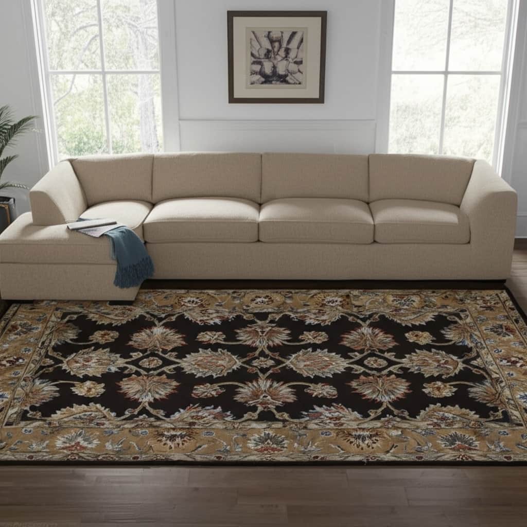 HomeRoots Floral Traditional Rectangle Area Rug
