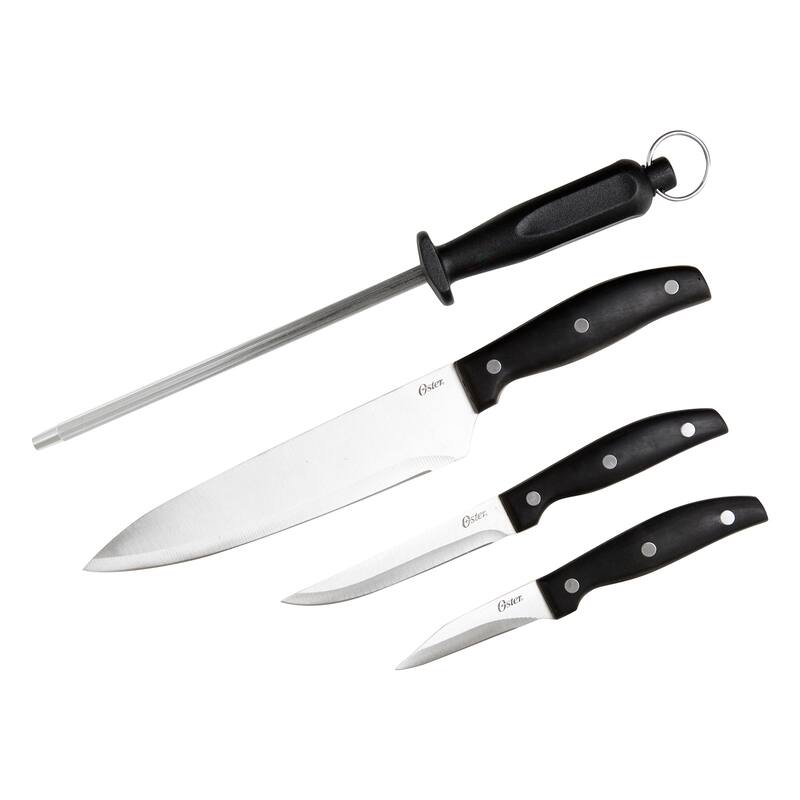 Oster Granger 4 Piece Stainless Steel Blade Cutlery Set in Black - Silver