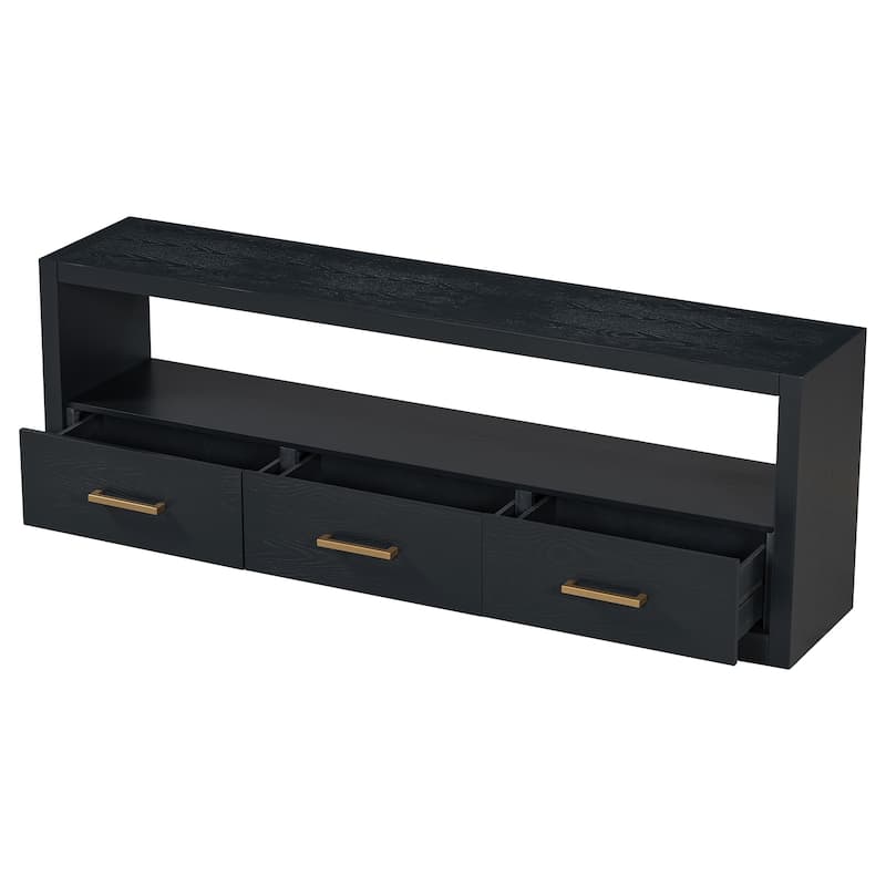 3-Drawer Wood Entertainment Center Media Cabinets TV Stand