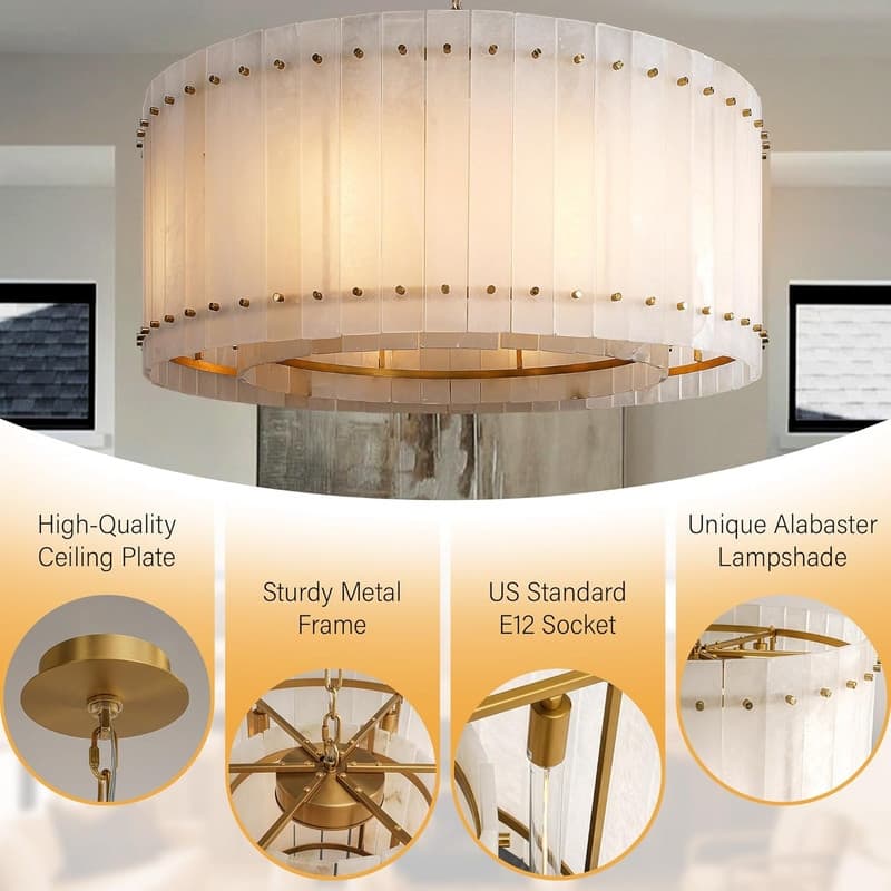 KAYLA Modern Chandelier 54 in Alabaster Chandelier