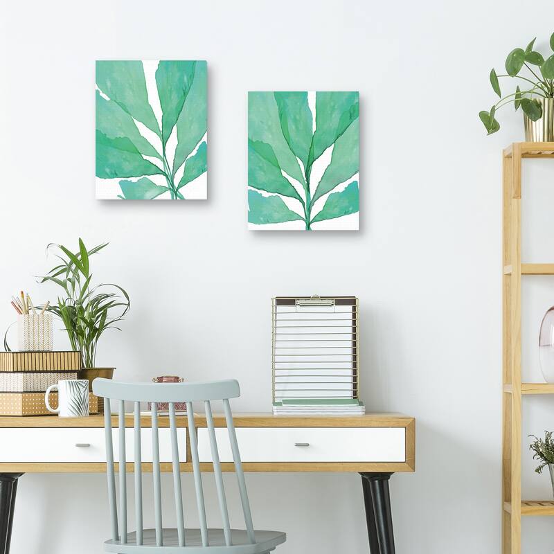Tropical Leaves 2 Teal, TropicalLeaves 3 Teal by SEA Studio Canvas Art Prints