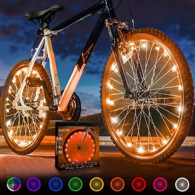 Activ Life Bicycle Lights (2 Tires, Orange), Best Gifts for 7-Year-Old Boys & Girls, Unique Beach Vacation Ideas