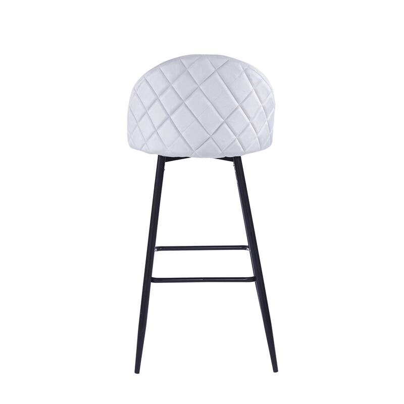 Porthos Home Eisele Bar Stools Set of 2, Velvet Upholstery, Steel Legs