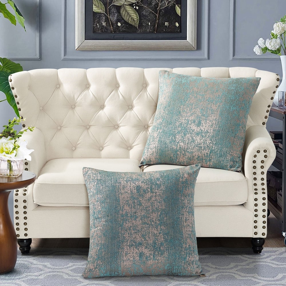 Peralta 2-piece Jacquard Chenille Zipper Pillow Shell Set, NO INSERT