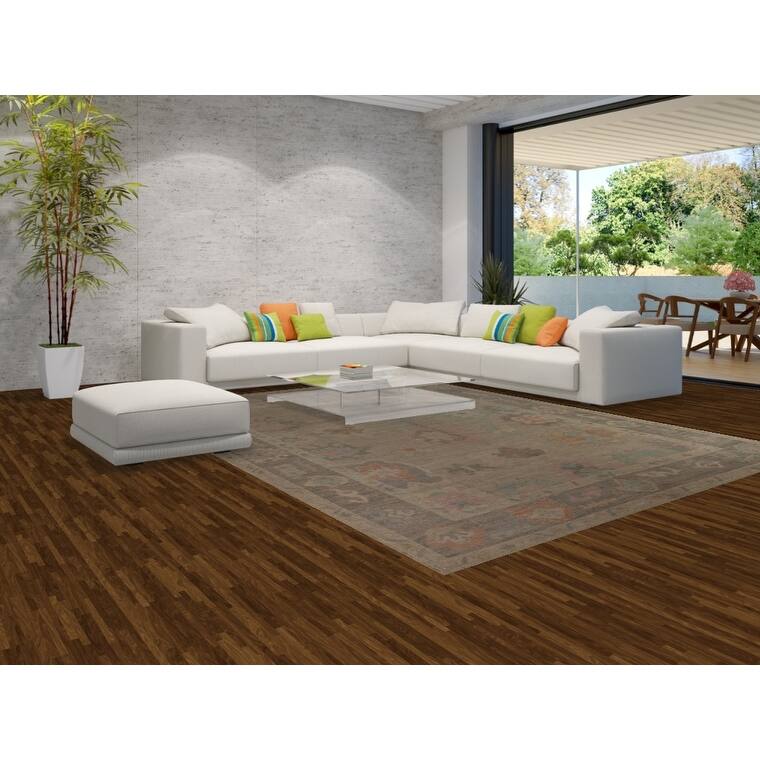 Vegetable Dye Oushak Turkish Area Rug Hand-Knotted Beige Wool Carpet - 9'3"x 12'5"