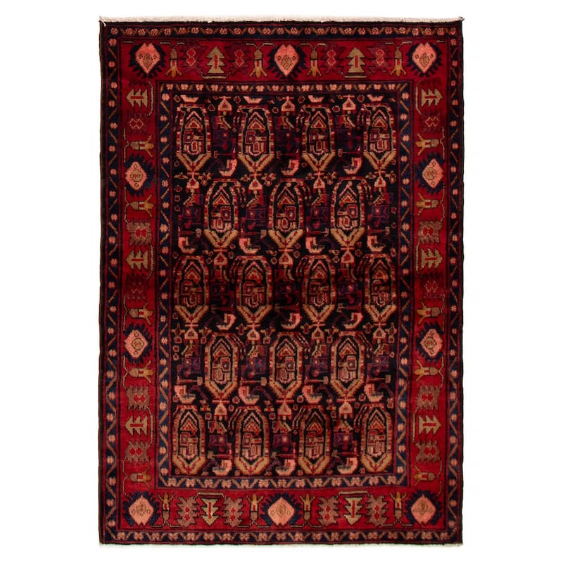 ECARPETGALLERY Hand-knotted Andelz Navy Wool Rug - 4'10 x 7'1 - Dark Navy - 4'10 x 7'1
