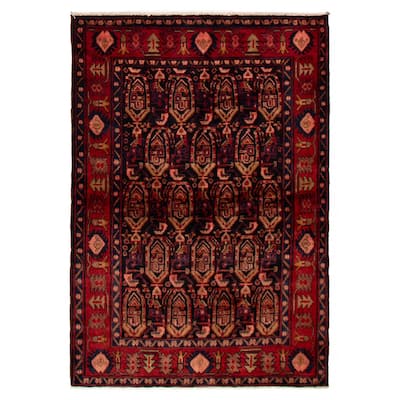ECARPETGALLERY Hand-knotted Andelz Navy Wool Rug - 4'10 x 7'1