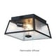 preview thumbnail 21 of 21, 2-Light Black Outdoor Farmhouse Flush Mount Ceiling Light